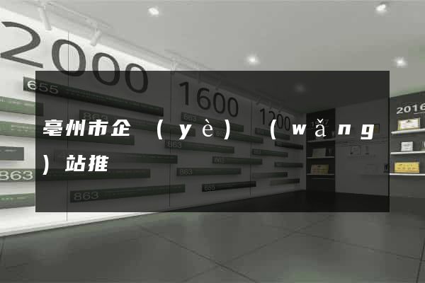 亳州市企業(yè)網(wǎng)站推廣