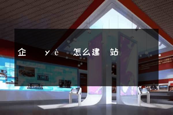 企業(yè)怎么建網站