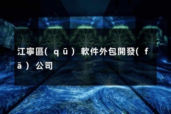 江寧區(qū)軟件外包開發(fā)公司