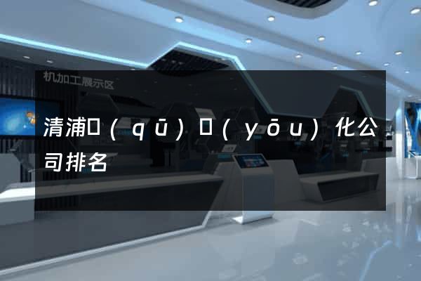 清浦區(qū)優(yōu)化公司排名