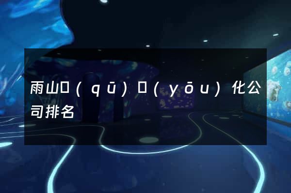 雨山區(qū)優(yōu)化公司排名